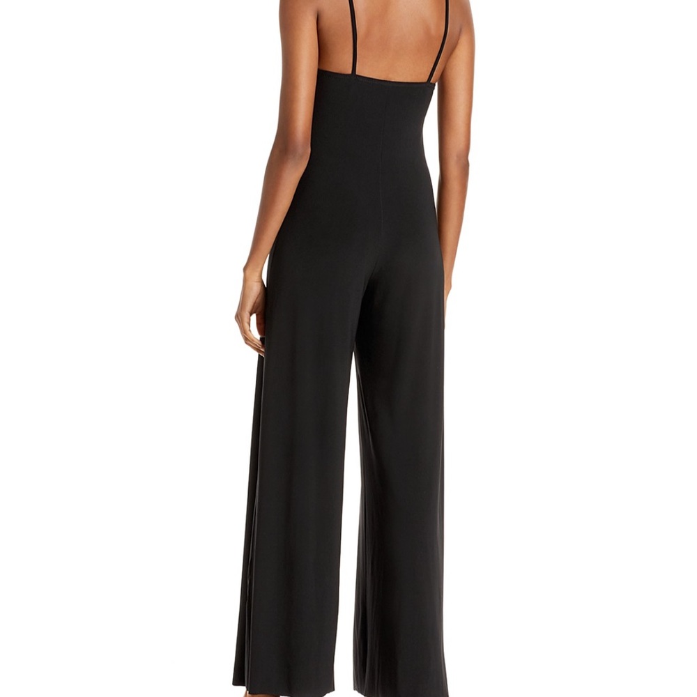 Norma Kamali Black V Neck Wide Leg Spaghetti Strap Jumpsuit Large - Picture 7 of 9